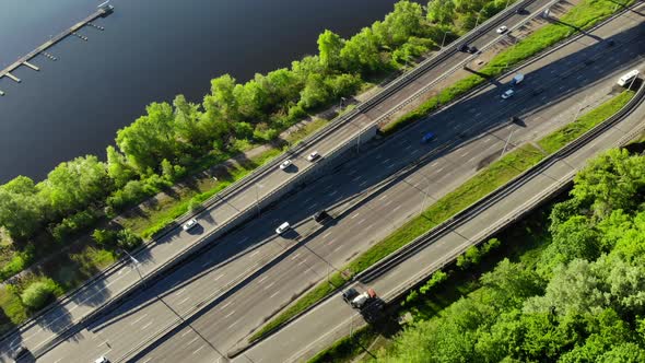 Aerial View of Embankment Highway