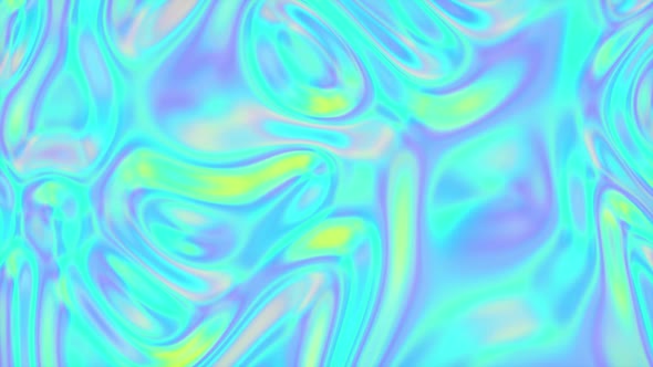 Multicolored waves of fluorescent pigment swirling and dissolving while forming bright abstract