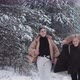 Happy Female Couple Running Through the Woods Holding Hands - VideoHive Item for Sale