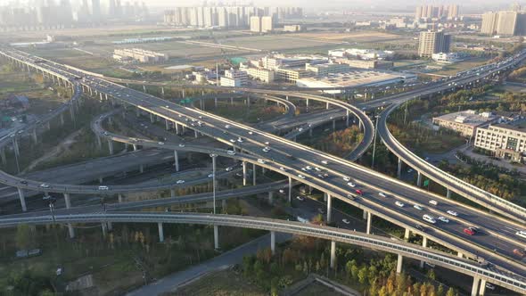 Busy traffic road in city