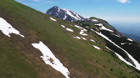 Mountains and hills on a summer day