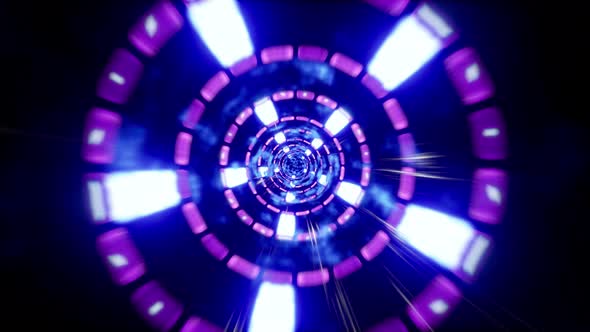 Abstract Glowing Transforming Shape Tunnel 4K 02