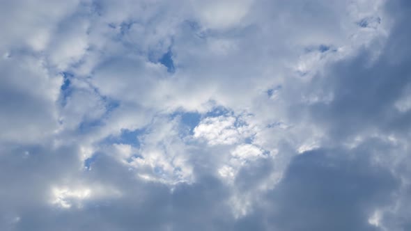 Photography Daytime Sky With Fluffy Clouds Video Loop