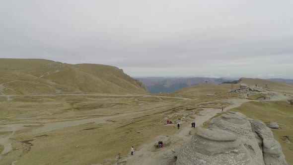 Aerial view of Bucegi Plateau 