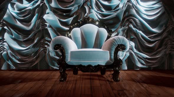 Luxurious Theater Curtain Stage with Chair