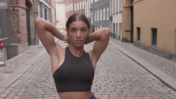 Dancing Woman In Crop Top In Street