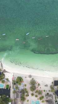 Vertical Video of the Ocean Near the Coast of Zanzibar Tanzania