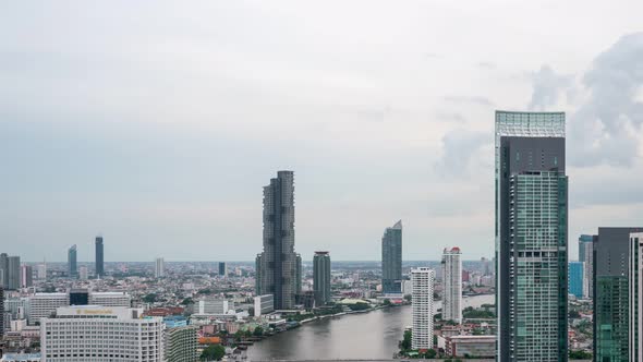 Time Lapse Cityscape and Highrise Buildings in Metropolis City Center