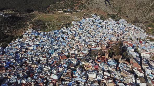 Aerial View of Medina Blue Old City Chefchaouen