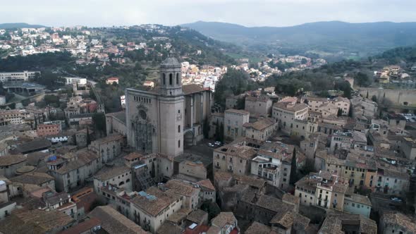 Girona Old Town Drone Footage