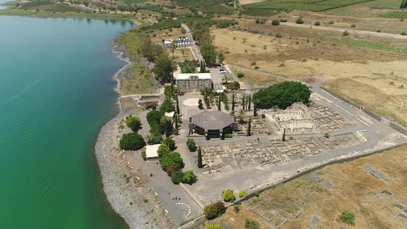 Aerial view of the ancient city of Capernaum