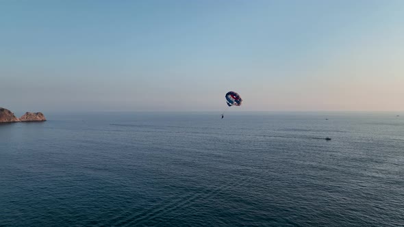 Parasailing aerial view Turkey Alanya 4 K