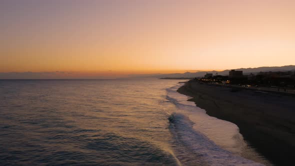 Beach near the Ocean at Sunset