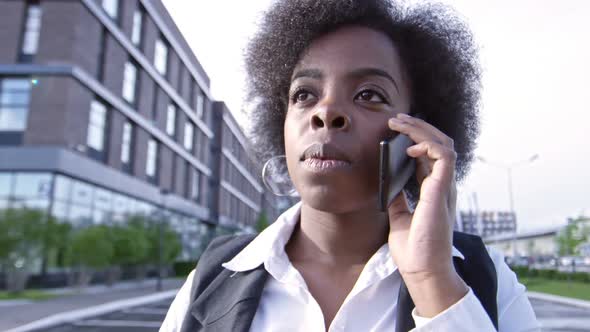 African Businesswoman Talking on Smart Phone