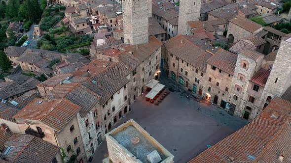 Aerial view of San Gimignano, Tuscany