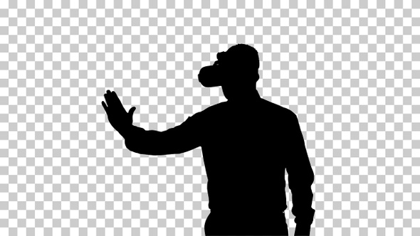 Silhouette Businessman in VR glasses