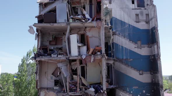 Residential Building Destroyed By the War in Ukraine Borodyanka Bucha District