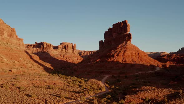 Aerial shot of the amazing rock formations on southern Utah.