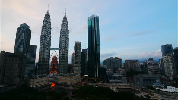 Petronas twin tower in the city at Malaysia