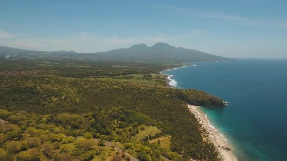 Tropical Landscape Sea Beach Mountains