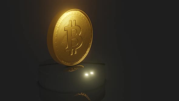 Golden bitcoin coin