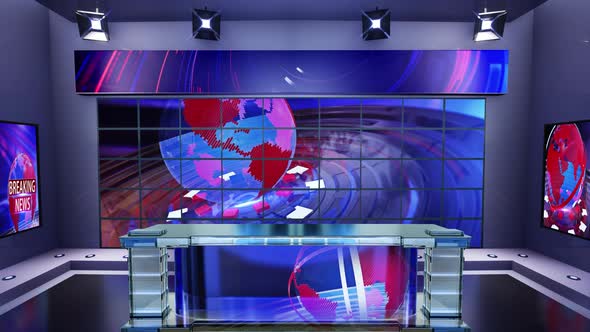 Videohive 3d Virtual News Studio Broadcaster Table With News Background 1 Zip Updated Nulled Free Download