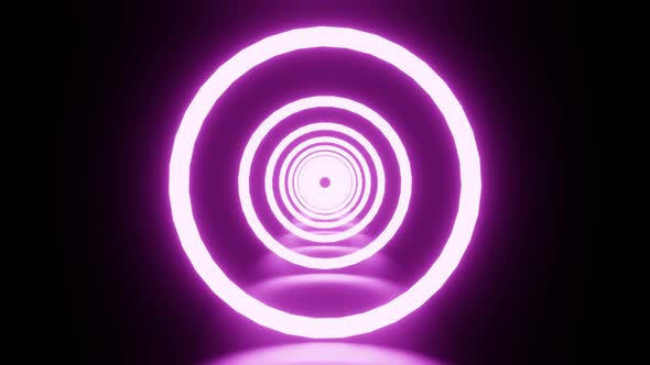 Purple Ring Entrance Tunnel Tube Vj Loop Background 4K