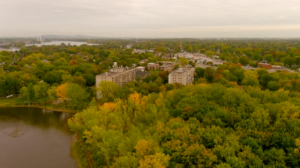 Fall season colors in the suburbs of Montreal, Canada.