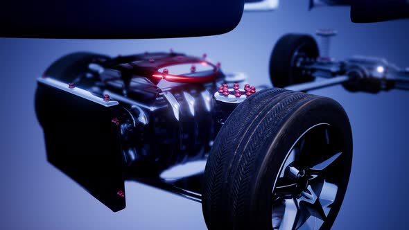 Car Chassis with Engine alt