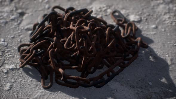 Vintage Rusty Hand-made Iron Chain