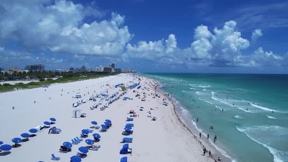 Coast city of Miami Beach Florida United States. Tropical scenery.