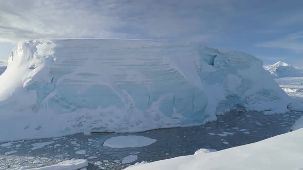 Antarctica Tabular Iceberg Aerial Drone View