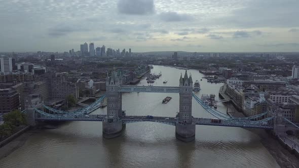 Aerial view of Tower Bridge