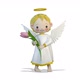 Angel Dancing With A Flower on White Background - VideoHive Item for Sale