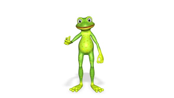 Frog Talking Looped White Background