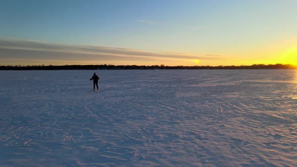 cross country ski during an amazing winter sunset, winter sports, travel explore minnesota meet minn