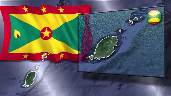 Grenada Flag And Map Animation alt