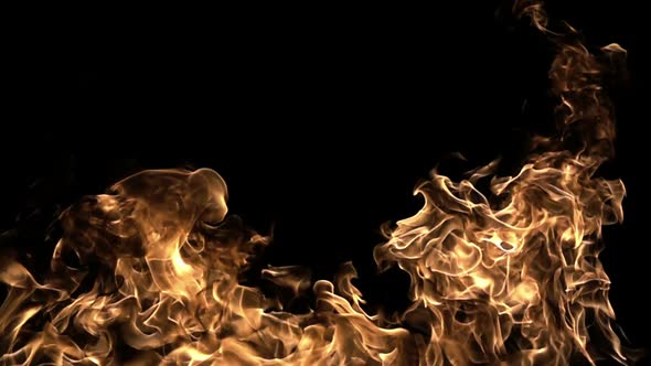 Fire Flames On Black Background