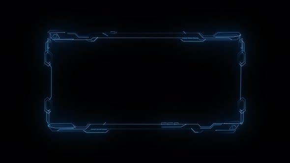 Hud Frame Digital Technology Plexus Lines, Alpha Channel