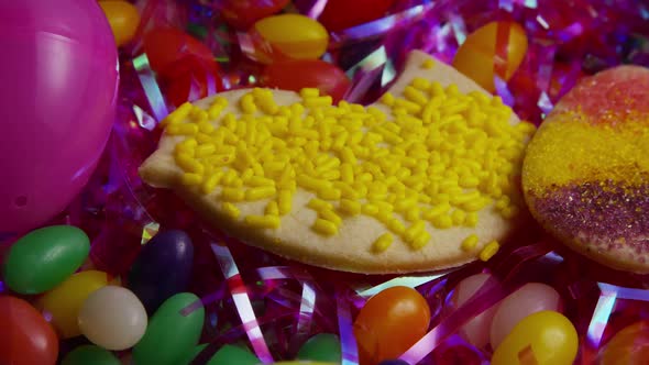 Cinematic, Rotating Shot of Easter Cookies on a Plate - COOKIES EASTER 022
