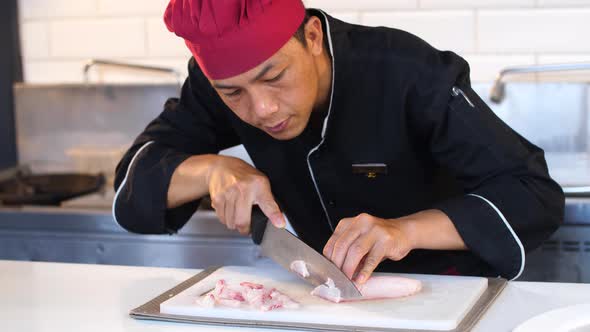 Chef Cutting Fresh Fish