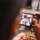 Young Woman Taking Photo of Healthy Breakfast Using Mobile Phone in Vegan Restaurant.  Slowmotion - VideoHive Item for Sale