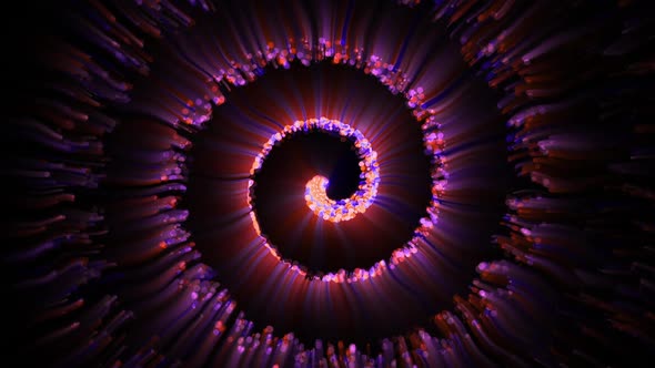 Abstract Spiral Colorful Moving Particles V5