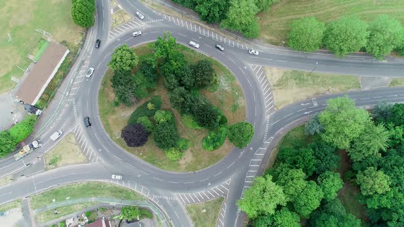 Aerial Aroundabout Of Neighborhood Full HD