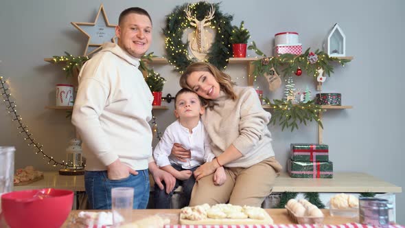 Happy Family Together Prepares Traditional Dishes Dumplings for the New Year