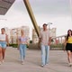Slow motion group young muliethnic people friends walking outdoor confident and serious - VideoHive Item for Sale