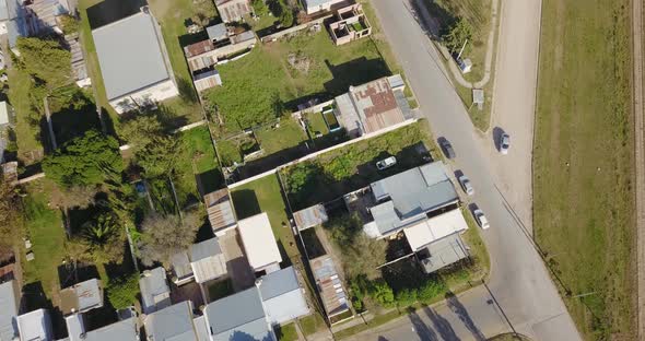 Bird's Eye View Of Coronel Dorrego Community In Argentina - drone shot