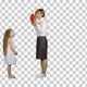 Happy mother and daughter giving and receiving, Alpha Channel - VideoHive Item for Sale