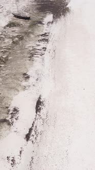 Vertical Video of Low Tide in the Ocean Near the Coast of Zanzibar Tanzania