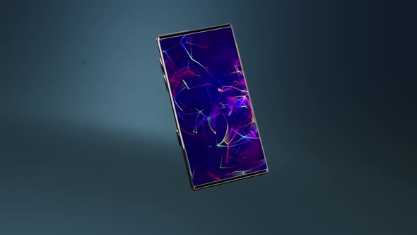 Silver Mobile Phone 3d Animation With Blue Background